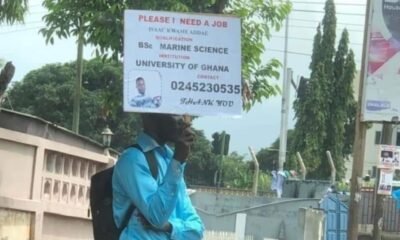 "Over 50 Companies Want To Employ Me" - Viral Unemployed Graduate Hoisting Placard For Job Says