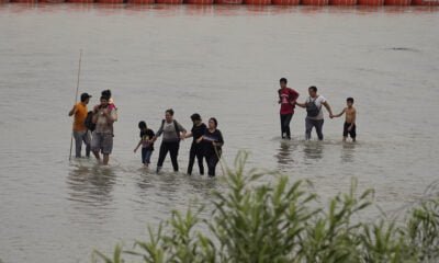 floating barrier on the Rio Grande