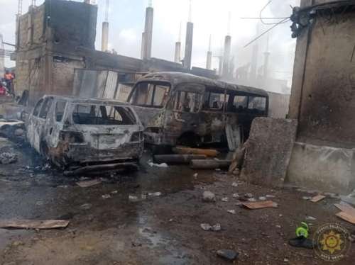 Obuasi Fire Explosion: One Feared Dead, Over 20 Cars Destroyed