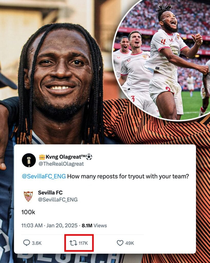 Nigerian Amateur Ola Great to Trial at Sevilla After Viral Tweet Request