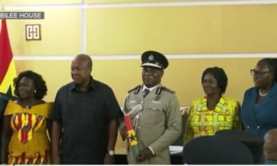 Mahama Pledges Full Support to Police After Swearing in New IGP