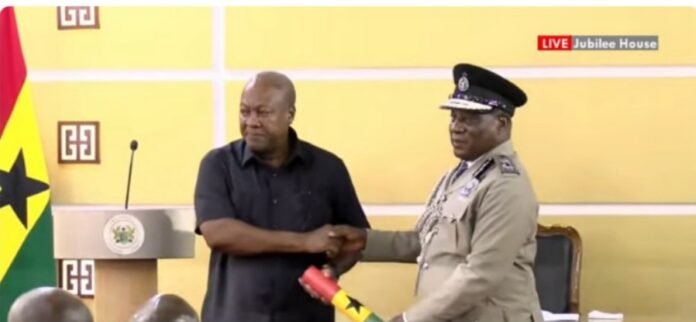 Mahama Pledges Full Support to Police After Swearing in New IGP