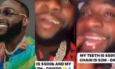 davido stuns fans with $500k diamond teeth and $2m chain
